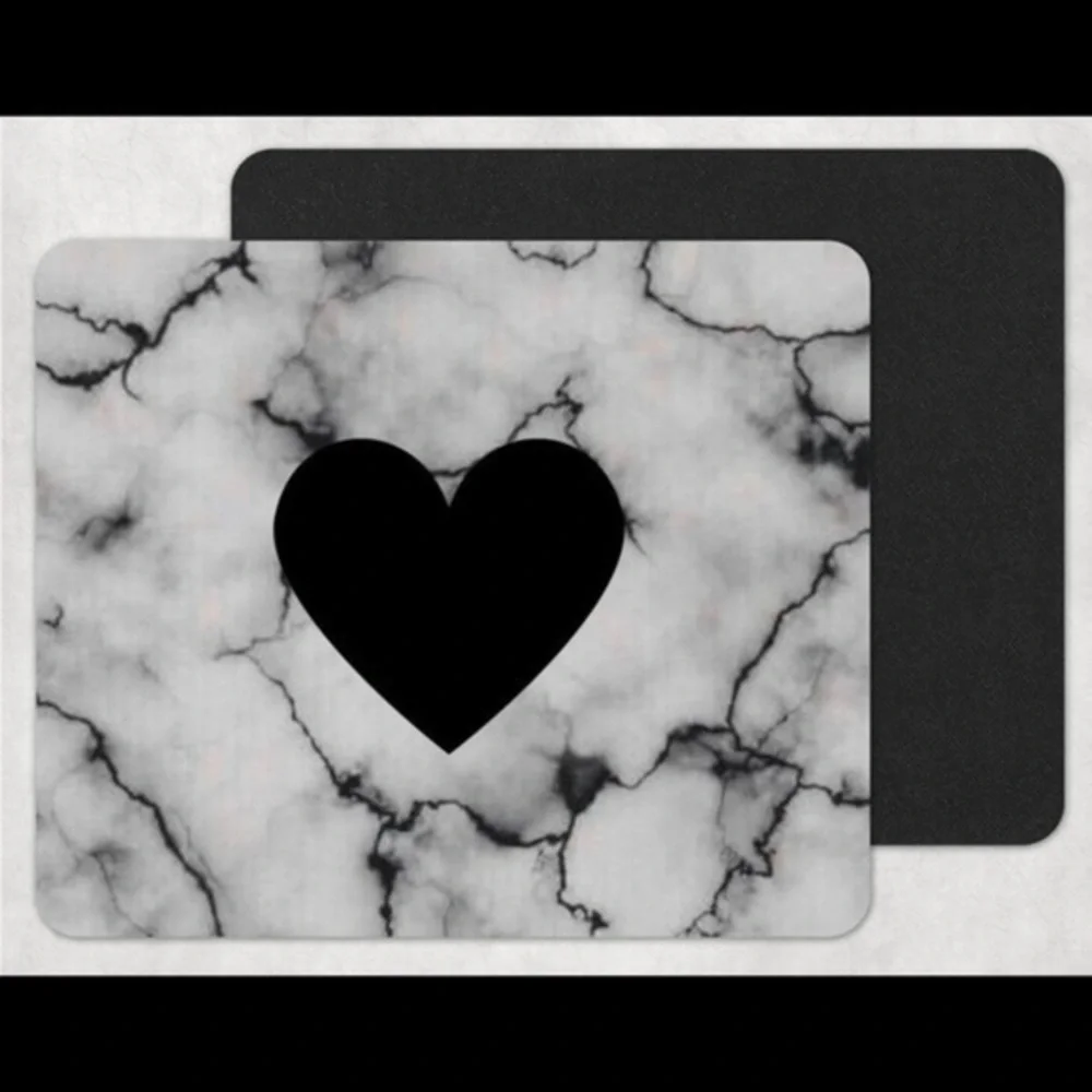 Gray Marble Heart Mousepad